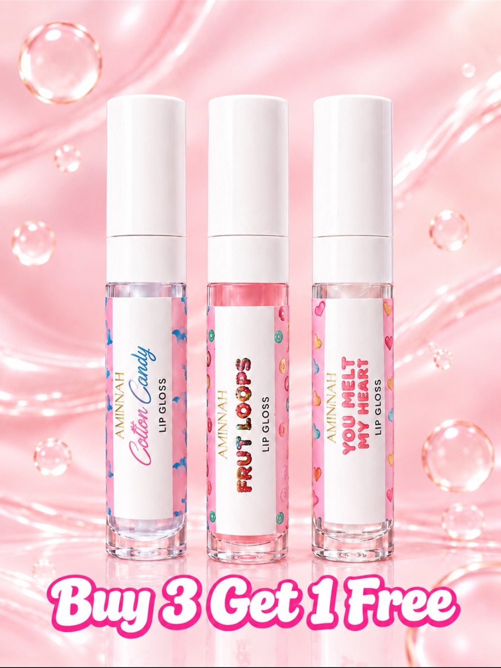 AMINNAH Lip Glosses-Buy 3 Get 1 Free